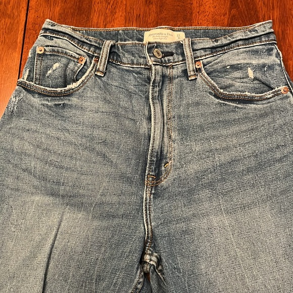 Abercrombie & Fitch Blue The Ankle Straight Ultra High Rise Jeans - Picture 3 of 10